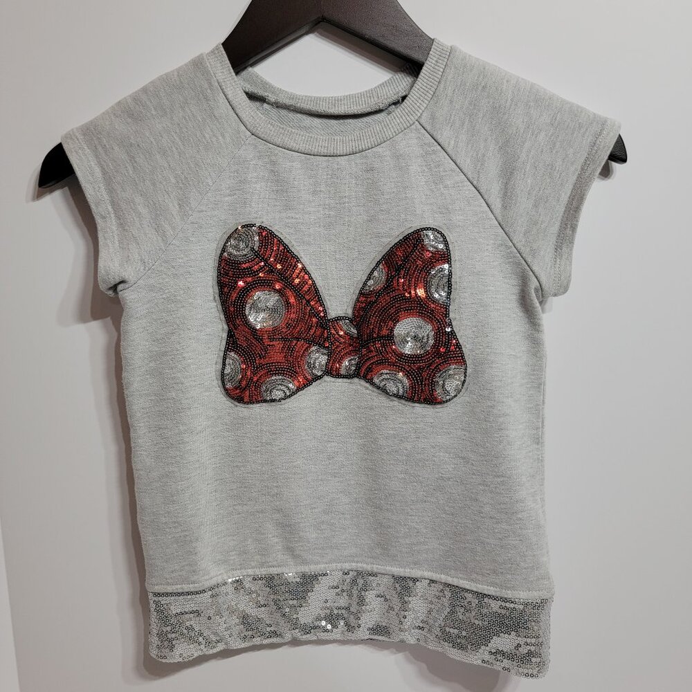 Disney Girls Minnie Mouse sequined short sleeve sweatshirt